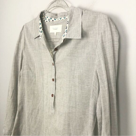 ANTHROPOLOGIE | Birds of Paradis by Trovata Gray Stripe Top Women’s Size Small - Picture 2 of 11